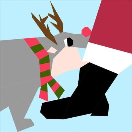 festive christmas moo deng foundation paper piecing pattern