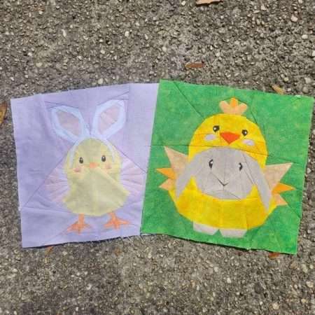 Easter Switcheroo: Cute Easter Bunny and Chick Foundation Paper Piecing FPP Pattern in Three Sizes