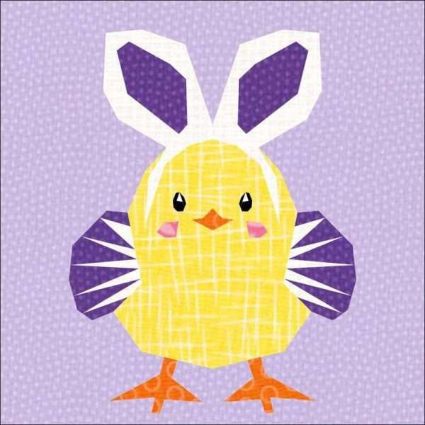 Easter Switcheroo: Cute Easter Bunny and Chick Foundation Paper Piecing FPP Pattern in Three Sizes