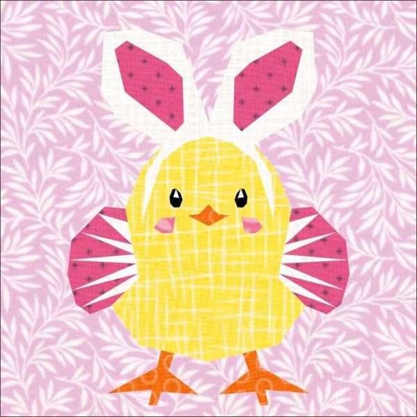Easter Switcheroo: Cute Easter Bunny and Chick Foundation Paper Piecing FPP Pattern in Three Sizes
