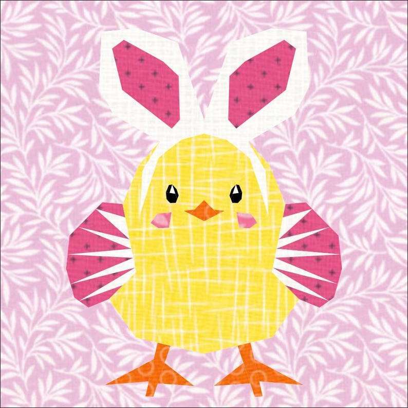 Easter Switcheroo: Cute Easter Bunny and Chick Foundation Paper Piecing FPP Pattern in Three Sizes - Image 8