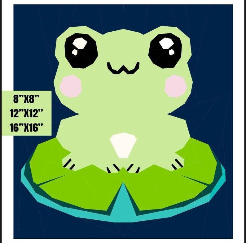 Steph The froggie - cute frog on a lily pad fpp pattern