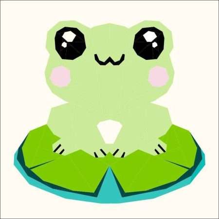 Steph The froggie - cute frog on a lily pad fpp pattern