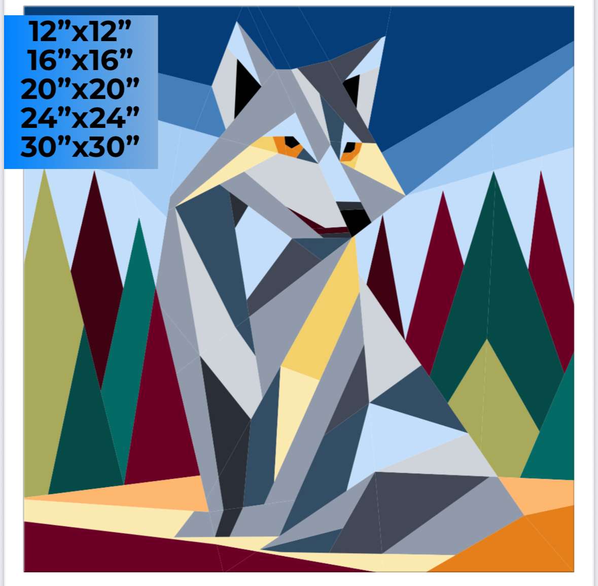 Howl You Doin Lone Wolf Foundation Paper Piecing Pattern