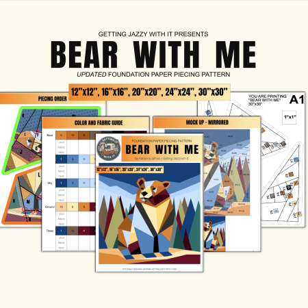 Bear With Me: Bear Foundation Paper Piecing Pattern FPP in Five Sizes - Image 2