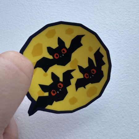 Fangtastic Trio Glow In The Dark Sticker: Cute Halloween Bats Sticker