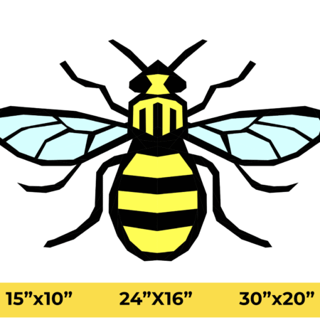 Manchester Bee: Bee Foundation Paper Piecing Pattern in Three Sizes