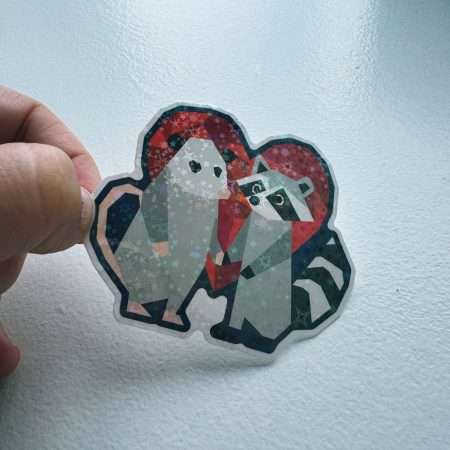 Trash Crossed Lovers Opossum Raccoon Sticker