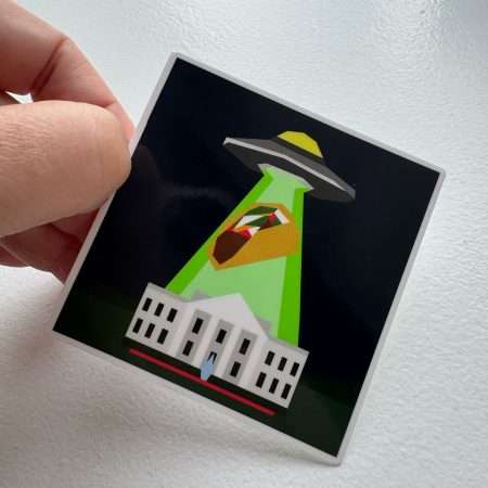 TACO UFO Abduction Sticker