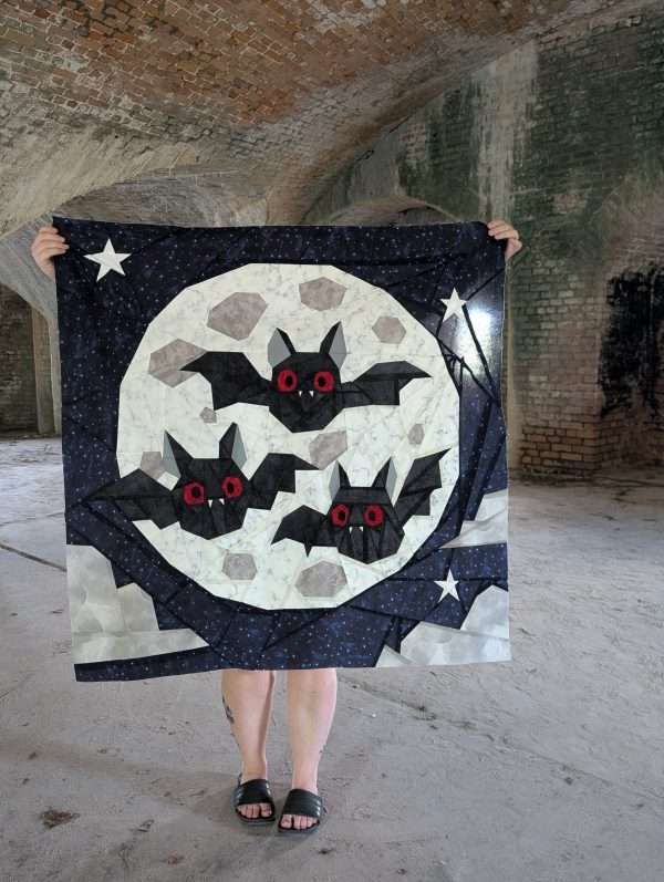 Fangtastic Trio: Cute Halloween Bats Foundation Paper Piecing Pattern