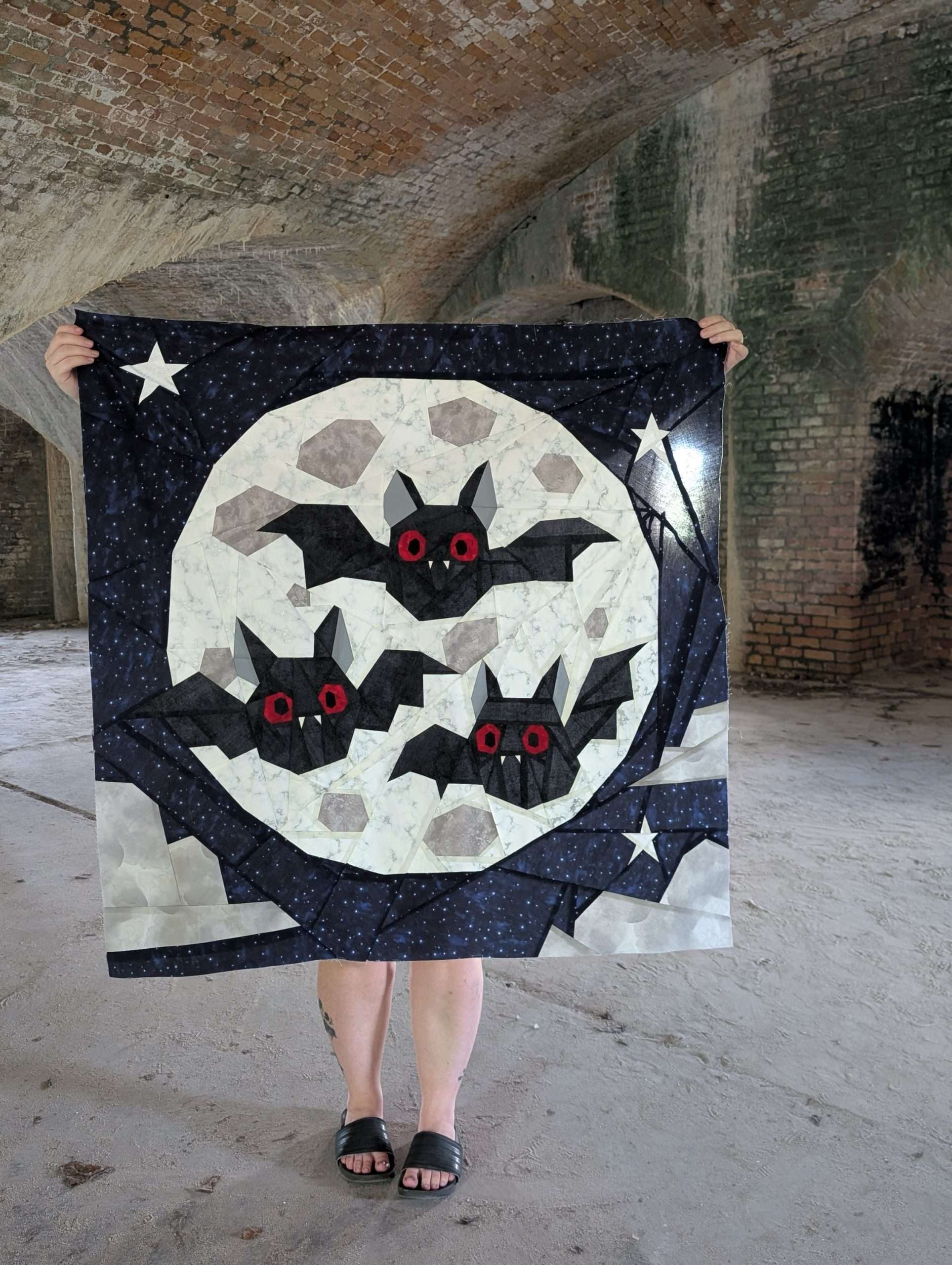 Fangtastic Trio: Cute Halloween Bats Foundation Paper Piecing Pattern - Image 3