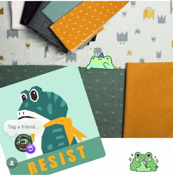 Portland Frog: Resist Portland Frog Foundation Paper Piecing Pattern FPP Pattern