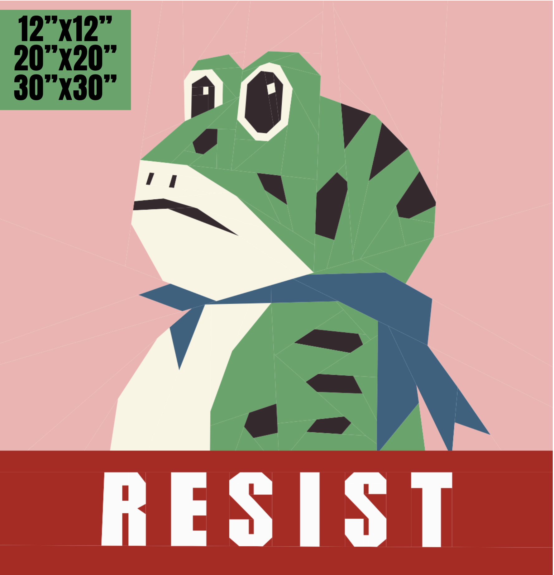 Portland Frog: Resist Portland Frog Foundation Paper Piecing Pattern FPP Pattern