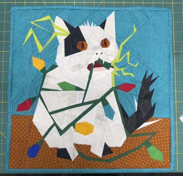 Jingle Bells Shock: Funny Christmas Cat Foundation Paper Piecing Pattern