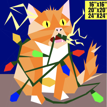 Jingle Bells Shock: Funny Christmas Cat Foundation Paper Piecing Pattern