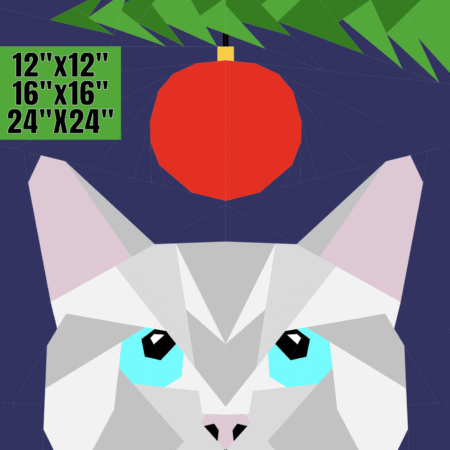 Naughty Paws: Funny Christmas Cat Foundation Paper Piecing Pattern