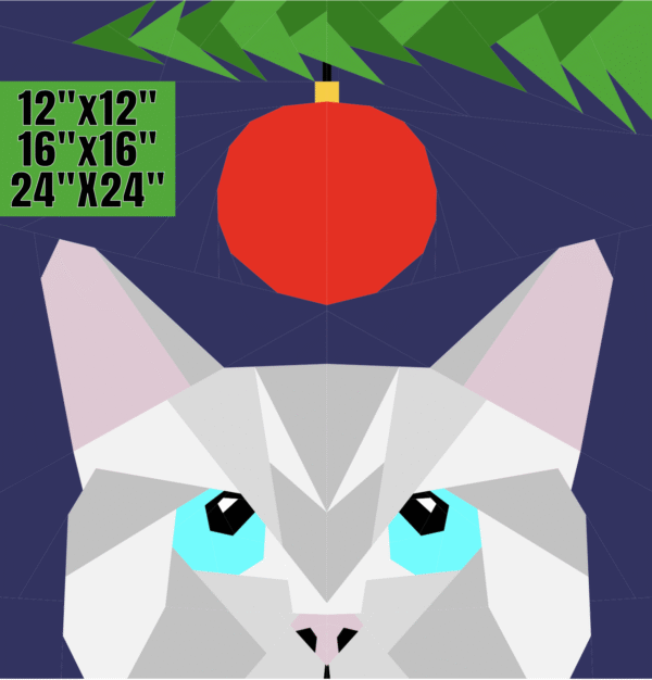 Naughty Paws: Funny Christmas Cat Foundation Paper Piecing Pattern