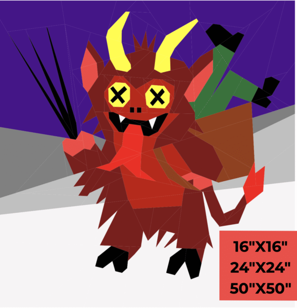 Krampus: Funny Christmas Foundation Paper Piecing Pattern